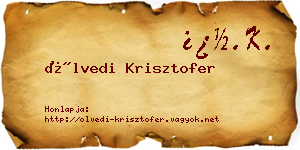 Ölvedi Krisztofer névjegykártya